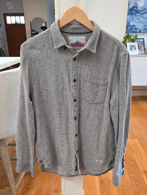 Penfield Gray Speckled Long-Sleeve Button-Down Shirt
